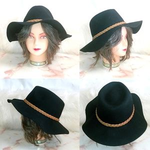 Boho Vibes Black Floppy Wool Hat